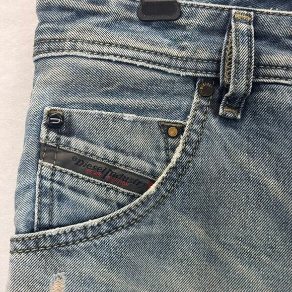 Y2K Diesel Mens Krayver 0827X Regular Slim Jeans Pants Sz 31x32 Distressed - Picture 9 of 11